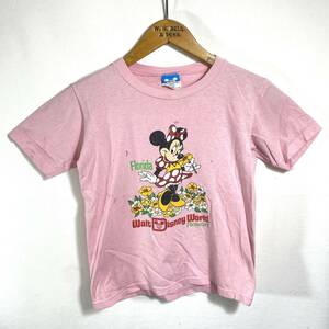 ■ 子供用 80s 80年代 ビンテージ USA製 ウォルト ディズニー フロリダ ミニー イラスト Tシャツ Walt Disney Florida サイズLARGE 花 ■