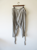 2019SS evam eva / エヴァムエヴァ E191T168 cotton linen easy wrap pants GRAY 2 * コットン リネン ラップパンツ 巻きパンツ_画像2