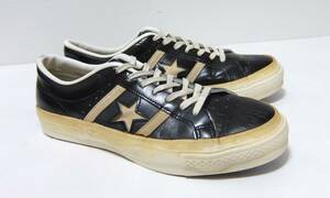 初期 日本製 コンバース ジャックスター レザー 黒白 ６1/2 CONVERSE JACKSTAR