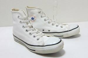 90's USA made Converse all Star is ikatto white leather US31/2 CONVERSE ALLSTAR HI America made American made 1990 period 