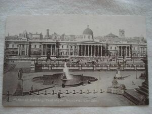 【絵葉書1枚】 National Gallery, Trafalgar Square, London /M&L Ltd /NATIONAL SERIES No.1 /ヴィンテージ美術館都市街建築 ハガキ 20-22