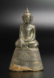 14〜15世紀 泰国 銀製佛坐像 古美術