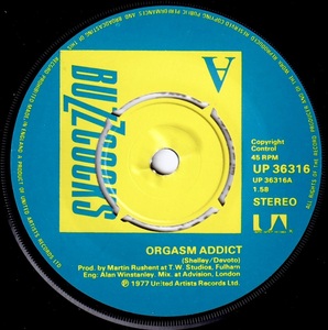 BUZZCOCKS バズコックス「ORGASM ADDICT」1977年UKオリジナル盤7インチ 70's PUNK / POWER POP / ロンドンナイト クラブヒット 1STシングル