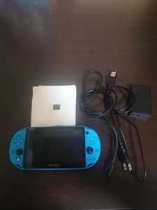 PlayStation Vita PCH-2000 Wi-Fiモデル アクアブルー 電源コード メモリーカード32G ソニー