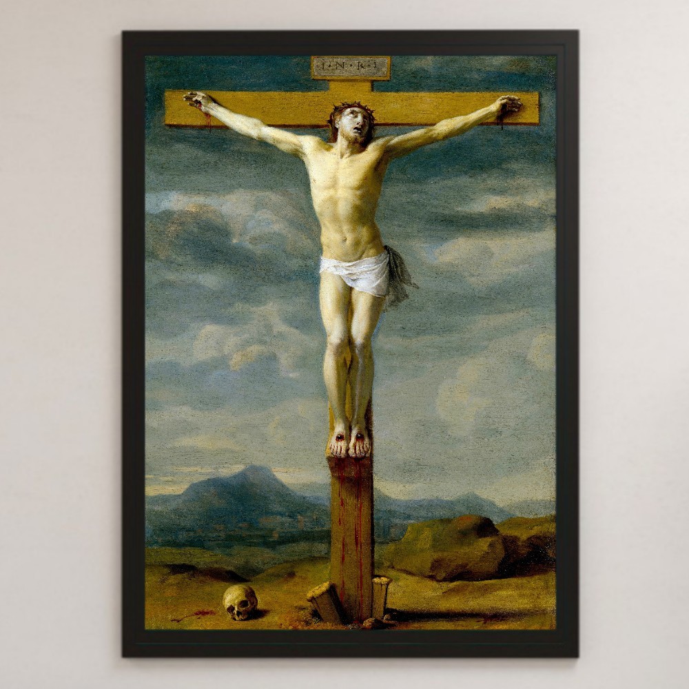 Schuur Crucifixion Painting Art Glossy Poster A3 Bar Cafe Classic Interior Religious Painting Christianity Jesus Bible Cross, residence, interior, others
