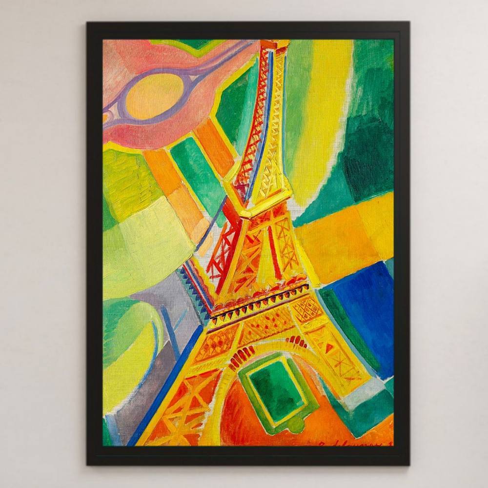 لوحة فنية لامعة لبرج إيفل من روبرت ديلوناي مقاس A3 ① بار مقهى لوحة تجريدية داخلية كلاسيكية فرنسا باريس, مسكن, الداخلية, آحرون