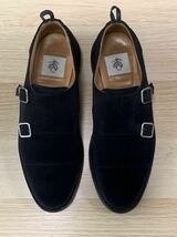 Black Fleece Brooks Brothers Double Monk Suede Shoes Black 7D Used Crockett＆Jones Thom Browne トムブラウン ブルックスブラザーズ_画像2