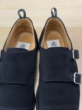 Black Fleece Brooks Brothers Double Monk Suede Shoes Black 7D Used Crockett＆Jones Thom Browne トムブラウン ブルックスブラザーズ_画像5