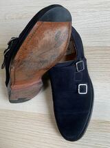 Black Fleece Brooks Brothers Double Monk Suede Shoes Black 7D Used Crockett＆Jones Thom Browne トムブラウン ブルックスブラザーズ_画像9