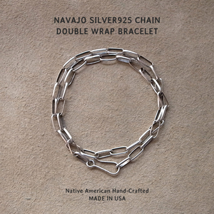 NAVAJO SILVER CHAIN DOUBLE WRAP BRACELET / ナバホシルバーチェーン ダブルラップ ブレスレット