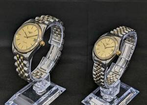 【1円～】LONGINES ロンジン ペアウォッチ QZ クオーツ デイト ゴールド文字盤 レディース メンズ 腕時計 稼働品