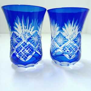 .[ не использовался ]2 покупатель комплект индиго . потертость ручной работы порез . стакан свободный стакан синий серия pe Agras голубой Coaster имеется стакан японская посуда (220531 j1-1