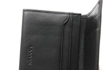 ランバン LANVIN カードケース レザー ブラック 黒 ロゴ マチ付き_画像8