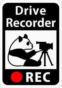 ◆ ◆OOホワイト 148mm×105mm（A6）0I-J2ドライブレコーダー搭載ステッカー「パンダとビデオカメラ」 (マグネット) s33