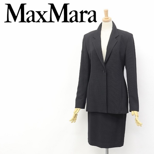 美品】マックスマーラ スカートスーツ 麻 花柄 38 36 値引