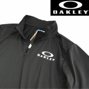 ◆新品 正規品【日本XXL(XO)サイズ】黒ブラック オークリー（OAKLEY）Enhance 半袖 ゴルフ モックネック ハーフジップ ポロ シャツ 