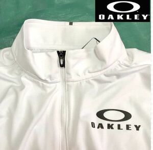 新品 正規品【日本Lサイズ】白ホワイト オークリー（OAKLEY）Enhance 半袖 ゴルフ モックネック ハーフジップ ポロ シャツ