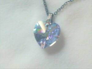 * hand made crystal cut glass mirror light purple Heart. pendant new goods *