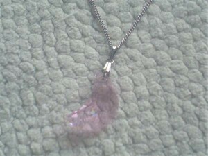 * hand made crystal glass three day month pendant pink small new goods *