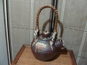  tea bin large small teapot .. medicine Shigaraki . earthenware teapot ornament . tea utensils old .. display 
