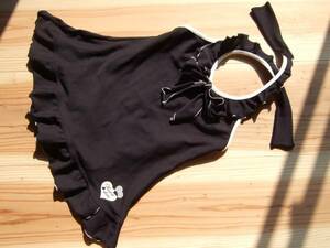 * beautiful goods! black frill One-piece swimsuit 140 centimeter (3)*