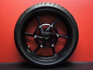 140【評価A】 ドゥカティ ムルティストラーダ1000S 純正 brembo ブレンボ フロント ホイール MT3.50×17 黒ブラック タイヤ 山2分 