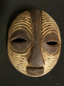 songe mask / Africa / antique / mask / tree carving / sculpture / tree carving goods / mask / race / hand made / next day shipping 