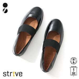  rice pair sick medicine association recognition strive -stroke Live * ROME UK6 24.5~25 black pa tent leather ( mountain sheep leather ) strap flat shoes 
