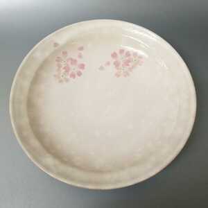 .94) Hagi . Sakura . circle plate . pot Φ22. unused new goods including in a package welcome 