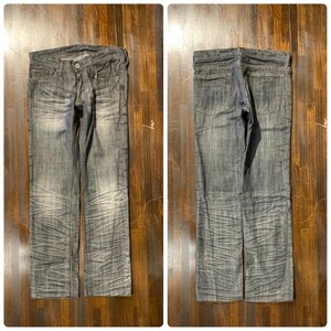  men's pants EDGE RUPERT Rupert Denim jeans black gray processing thin slim FD844 / approximately W32 nationwide equal postage 520 jpy 
