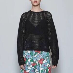 roku mesh long sleeve knit