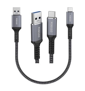 ◆ 美品、送料無料 ◆　Nimaso　USB-A to USB-C ケーブル　【QC3.0対応 3A急速充電、USB3.1 Gen1 5Gbps 高速データ伝送、0.3m 】 