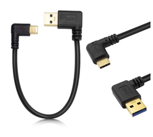 ◆ 美品、送料無料 ◆　Poyiccot L字型USB-A to L字型USB-C 変換ケーブル　急速充電 Quick Charge3.0、USB3.1 Gen1 5Gbps高速データ伝送