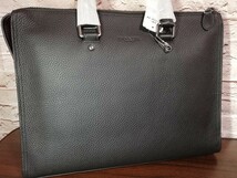 【未使用1円スタート】COACHコーチブリーフケースC0243レザー皮ビジネスバッグハンドバッグ紳士鞄高級薄い薄めアウトレット黒新品男メンズ_画像2