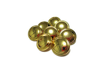 手芸 和洋裁用釦 ボタン ABSメタルボタン プレーン裏足つきボタン ゴールド (13mm10個入り) ms362-to