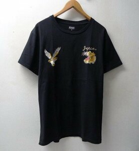◆東洋エンタープライズ タイガーイーグル刺繍 豪華刺繍　スカジャン Tシャツ 黒 サイズXL