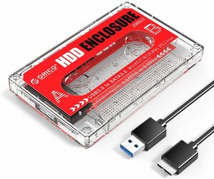 ORICO 2.5インチ USB3.0 HDD/SSD ケース ハードディスクケース 9.5mmまで対応 レトロ カセットテープ風 2580U3