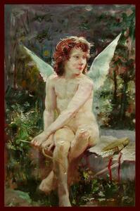 ** oil painting . cue pido[ love. angel ] α