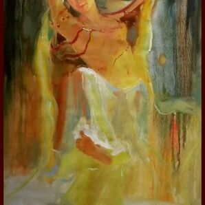 ☆☆☆☆☆油彩画 永遠の微笑「宮廷の踊り子(敦煌の彜族舞曲)Ⅱ」 R