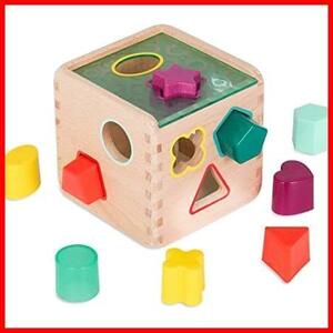 ★B.toys型はめパズルボックス木製玩具BX1763Z正規品★ B. toys 木製型はめパズル 形合わせパズルボックス ブロック9個セット 木のおもちゃ