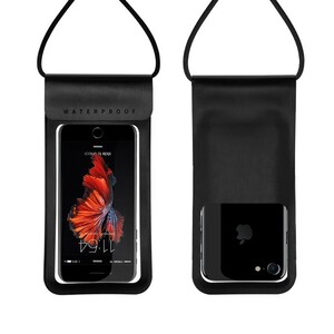 スマホ防水ケース 全機種対応 iPhone Galaxy Xperia AQUOS arrows ブラック