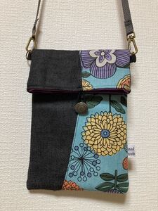ハンドメイド 北欧プリントスマホポーチ