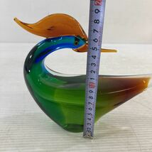 Multi Glass HAND CRAFT マルティグラス マルテイ ハンドクラフト ガラス細工 インテリア 鳥 とり 飾り 置物 オブジェ 昭和レトロ 中古_画像8