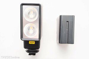 LEDライト+バッテリーセット NEP LED-B2D(未使用品） アウトレット+NEP BL-F970A (中古品）セット No.3 22060110