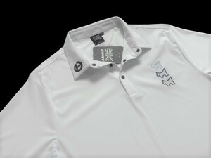 ☆スコッティキャメロン アドミラル 刺繍ロゴ 4方向ストレッチ ゴルフシャツ ホワイト XLサイズ☆ 