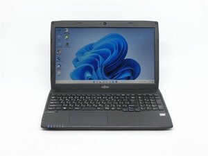 カメラ/中古/15.6型ノートPC/Win11Pro/新品SSD256/8GB/AMD E1-2100/FMV　AH30/S 無線マウス/Office搭//HDMI/無線WIFI/テンキー/Bluetooth　