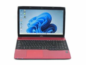 最新Win11Pro/カメラ内蔵/中古/15.6型/ノートPC/新品SSD256GB/8GB/4世代i3/FMV　AH45/M 新品無線マウス　MS office2021搭載　動作良品