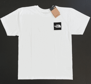 新品USAノースフェイス BOXロゴパッチTシャツ ホワイト (S) アメリカ直営店購入