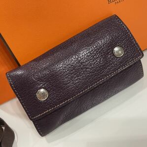 価格交渉OK エルメス HERMES 4連キーケース 紫 パープル シルバー金具の画像2