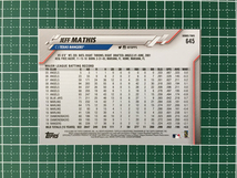 ★TOPPS MLB 2020 SERIES 2 #645 JEFF MATHIS［TEXAS RANGERS］ベースカード 20★_画像2